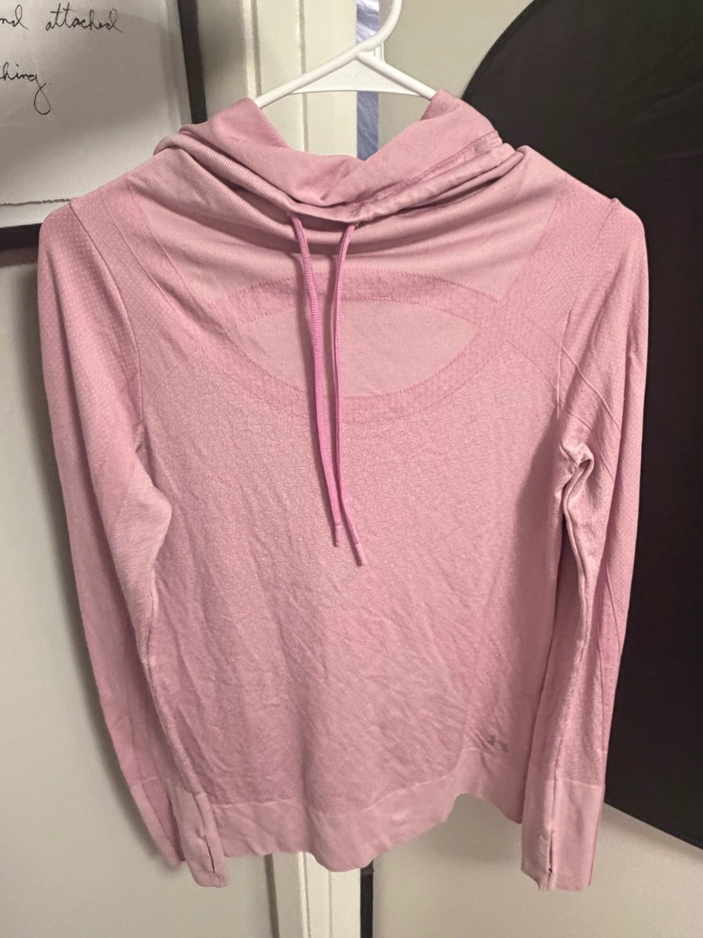 Under Armour Pink Cowl Neck Drawstring Knit Pullover Sweatshirt Size S - Picture 8 of 11